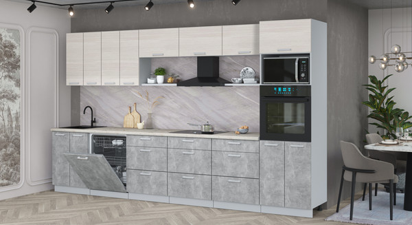 Кухонный гарнитур Интерлиния Мила Лайт 3.6-ПМ1-2 