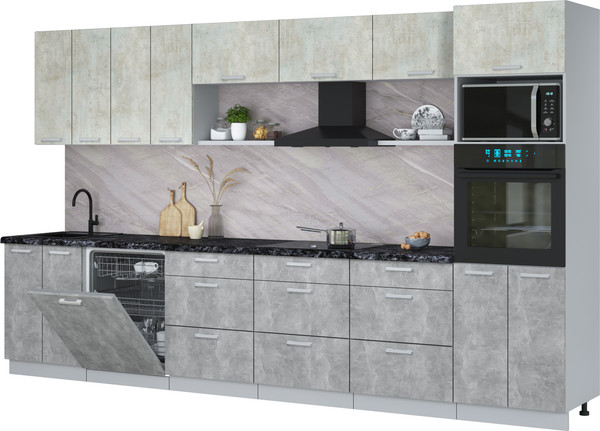 Кухонный гарнитур Интерлиния Мила Лайт 3.6-ПМ1-2  - фото