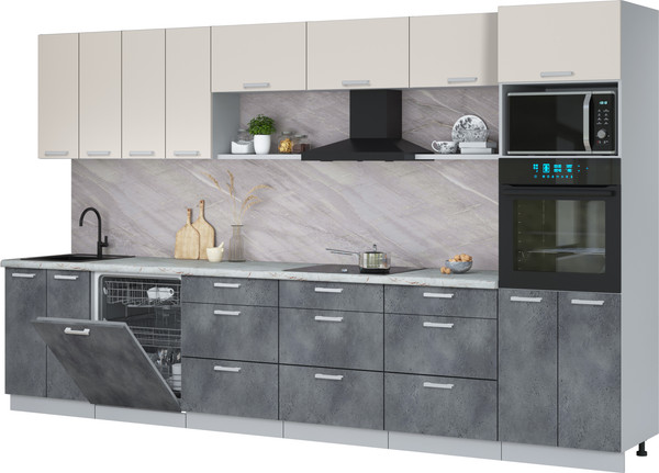 Кухонный гарнитур Интерлиния Мила Лайт 3.6-ПМ1-2  - фото