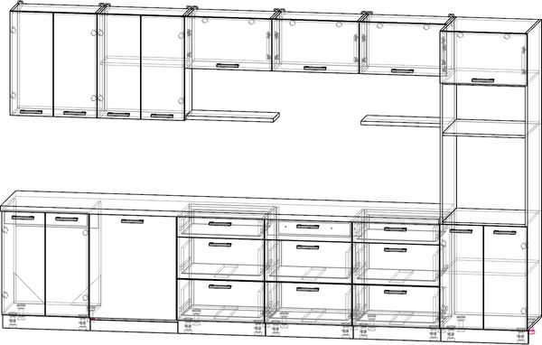 Кухонный гарнитур Интерлиния Мила Лайт 3.6-ПМ1-2 