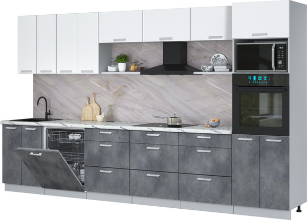 Кухонный гарнитур Интерлиния Мила Лайт 3.6-ПМ1-2  - фото