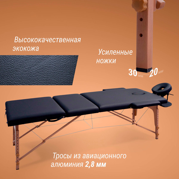 Массажный стол Unix Med Standard 3 Section / MTSTANDARDBK