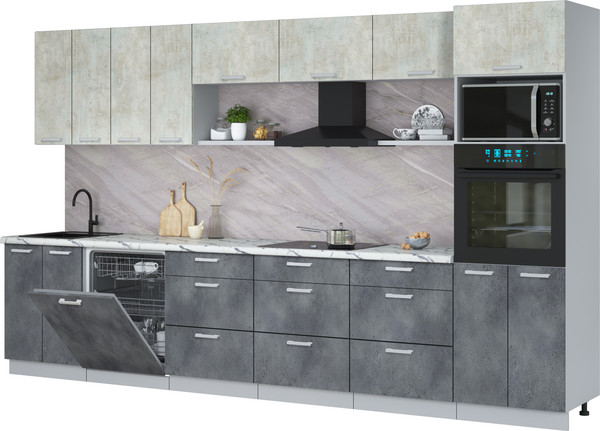 Кухонный гарнитур Интерлиния Мила Лайт 3.6-ПМ1-2  - фото