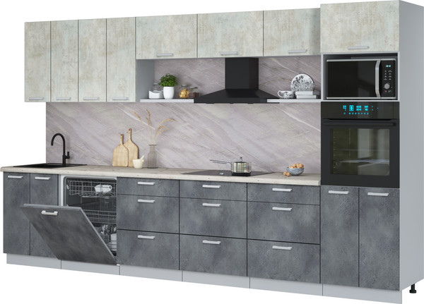 Кухонный гарнитур Интерлиния Мила Лайт 3.6-ПМ1-2  - фото