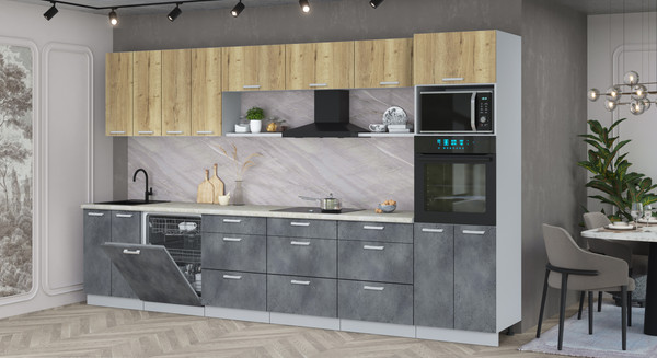 Кухонный гарнитур Интерлиния Мила Лайт 3.6-ПМ1-2 