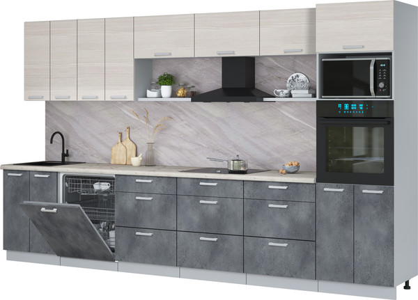 Кухонный гарнитур Интерлиния Мила Лайт 3.6-ПМ1-2  - фото