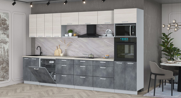 Кухонный гарнитур Интерлиния Мила Лайт 3.6-ПМ1-2 