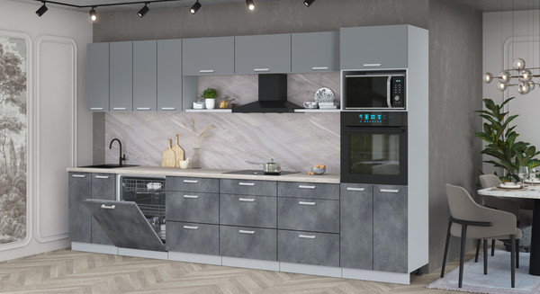 Кухонный гарнитур Интерлиния Мила Лайт 3.6-ПМ1-2 