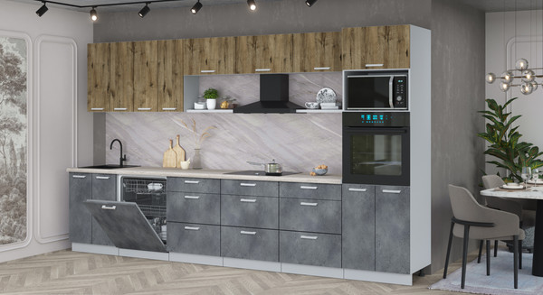 Кухонный гарнитур Интерлиния Мила Лайт 3.6-ПМ1-2 