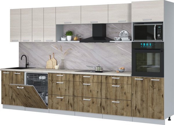 Кухонный гарнитур Интерлиния Мила Лайт 3.6-ПМ1-2  - фото