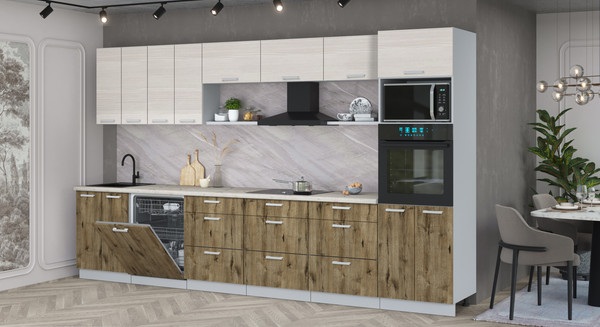 Кухонный гарнитур Интерлиния Мила Лайт 3.6-ПМ1-2 