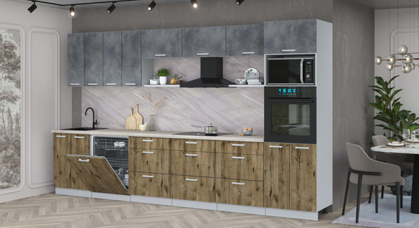 Кухонный гарнитур Интерлиния Мила Лайт 3.6-ПМ1-2 