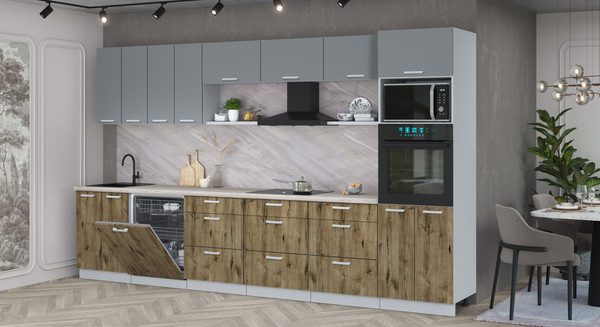 Кухонный гарнитур Интерлиния Мила Лайт 3.6-ПМ1-2 