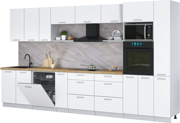 Кухонный гарнитур Интерлиния Мила Лайт 3.8-ПМ1  - фото