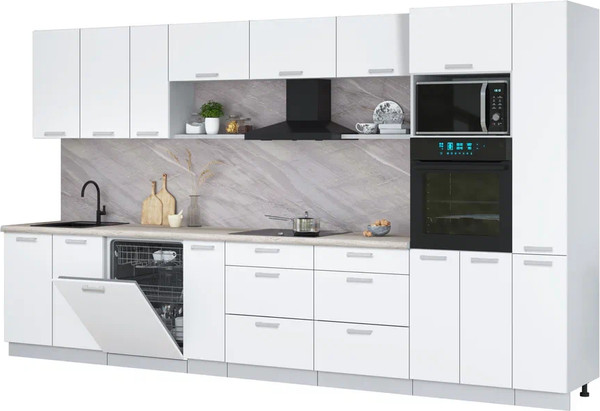 Кухонный гарнитур Интерлиния Мила Лайт 3.8-ПМ1  - фото