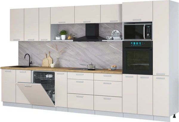 Кухонный гарнитур Интерлиния Мила Лайт 3.8-ПМ1  - фото