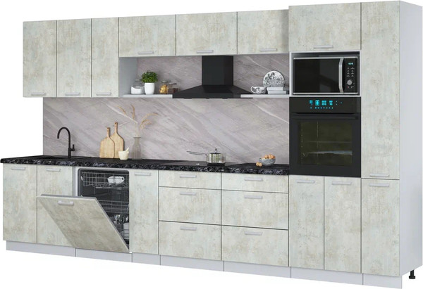 Кухонный гарнитур Интерлиния Мила Лайт 3.8-ПМ1  - фото