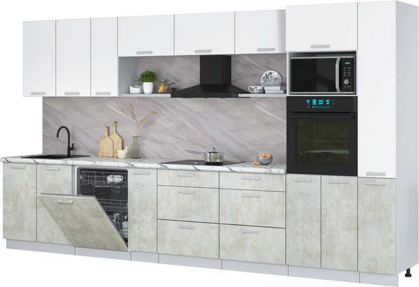 Кухонный гарнитур Интерлиния Мила Лайт 3.8-ПМ1  - фото