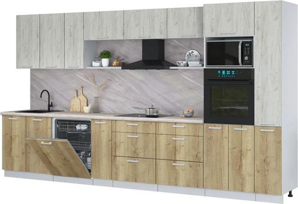 Кухонный гарнитур Интерлиния Мила Лайт 3.8-ПМ1  - фото