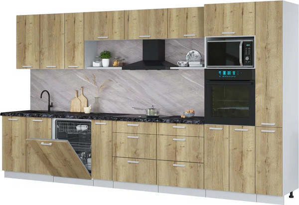 Кухонный гарнитур Интерлиния Мила Лайт 3.8-ПМ1  - фото