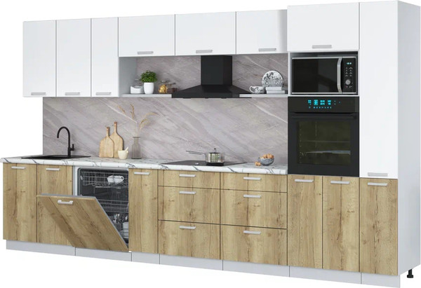 Кухонный гарнитур Интерлиния Мила Лайт 3.8-ПМ1  - фото