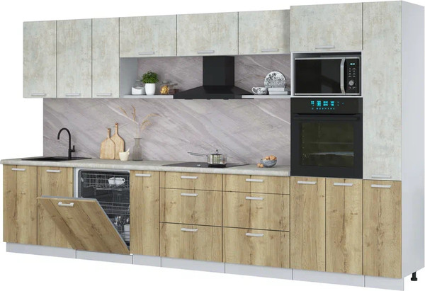 Кухонный гарнитур Интерлиния Мила Лайт 3.8-ПМ1  - фото