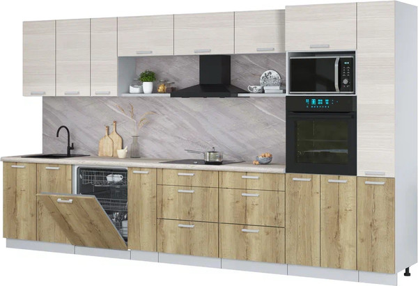 Кухонный гарнитур Интерлиния Мила Лайт 3.8-ПМ1  - фото