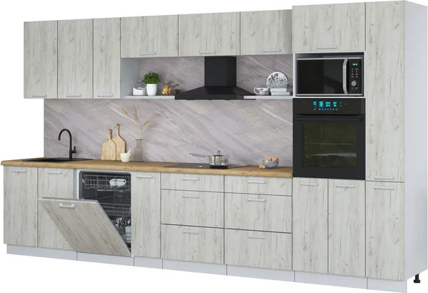 Кухонный гарнитур Интерлиния Мила Лайт 3.8-ПМ1  - фото