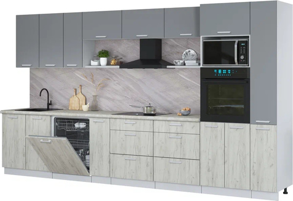 Кухонный гарнитур Интерлиния Мила Лайт 3.8-ПМ1  - фото