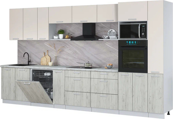 Кухонный гарнитур Интерлиния Мила Лайт 3.8-ПМ1  - фото