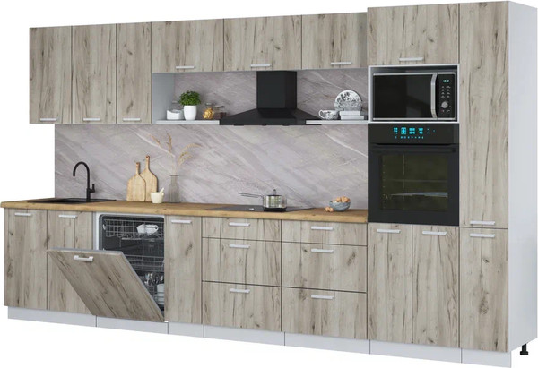 Кухонный гарнитур Интерлиния Мила Лайт 3.8-ПМ1  - фото