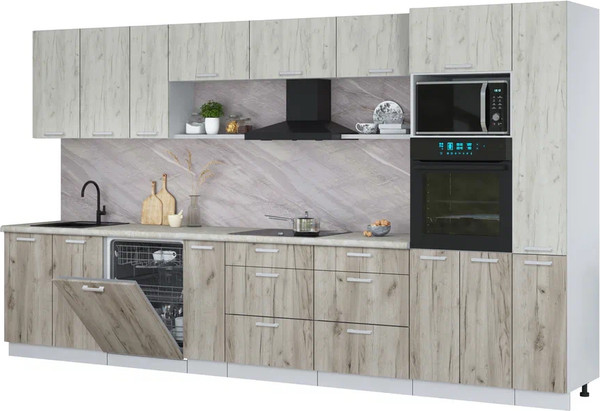 Кухонный гарнитур Интерлиния Мила Лайт 3.8-ПМ1  - фото