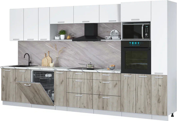 Кухонный гарнитур Интерлиния Мила Лайт 3.8-ПМ1  - фото