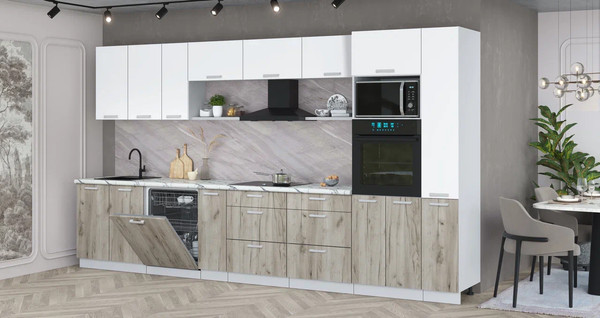 Кухонный гарнитур Интерлиния Мила Лайт 3.8-ПМ1 