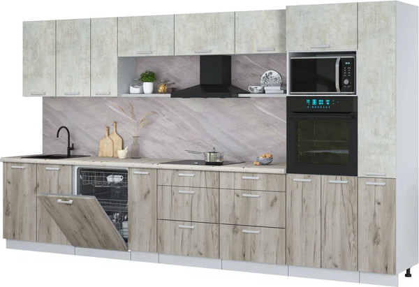 Кухонный гарнитур Интерлиния Мила Лайт 3.8-ПМ1  - фото