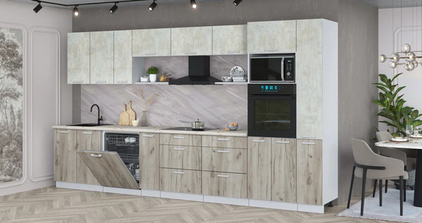 Кухонный гарнитур Интерлиния Мила Лайт 3.8-ПМ1 