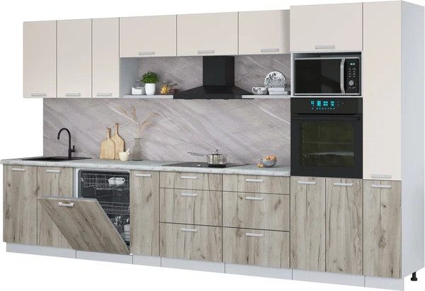 Кухонный гарнитур Интерлиния Мила Лайт 3.8-ПМ1  - фото