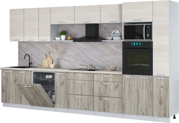 Кухонный гарнитур Интерлиния Мила Лайт 3.8-ПМ1  - фото