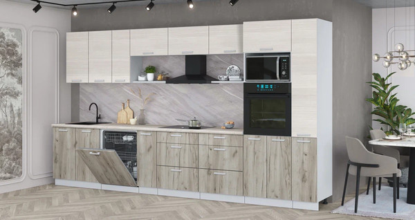 Кухонный гарнитур Интерлиния Мила Лайт 3.8-ПМ1 