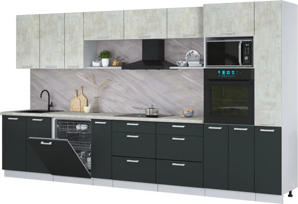 Кухонный гарнитур Интерлиния Мила Лайт 3.8-ПМ1  - фото