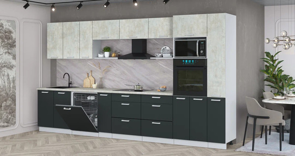 Кухонный гарнитур Интерлиния Мила Лайт 3.8-ПМ1 