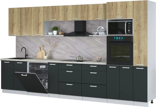 Кухонный гарнитур Интерлиния Мила Лайт 3.8-ПМ1  - фото