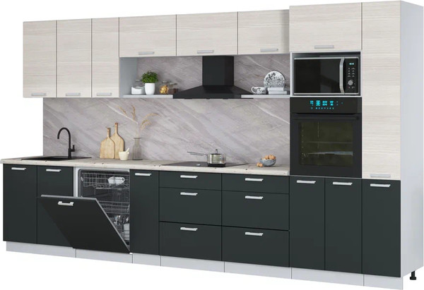 Кухонный гарнитур Интерлиния Мила Лайт 3.8-ПМ1  - фото