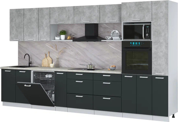 Кухонный гарнитур Интерлиния Мила Лайт 3.8-ПМ1  - фото