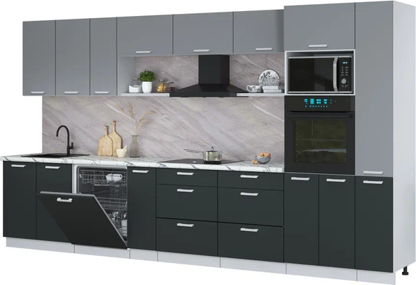 Кухонный гарнитур Интерлиния Мила Лайт 3.8-ПМ1  - фото