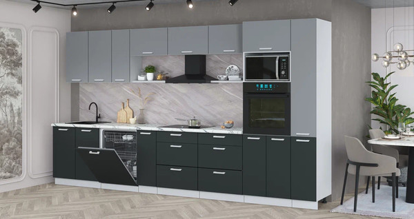 Кухонный гарнитур Интерлиния Мила Лайт 3.8-ПМ1 