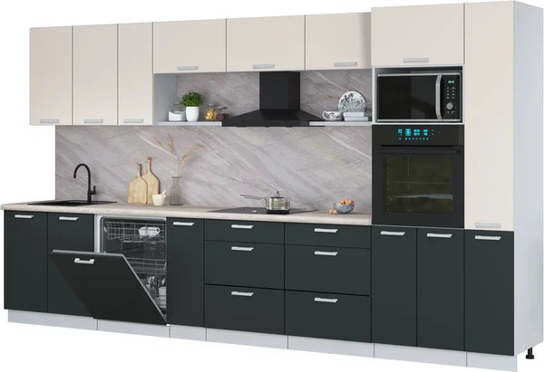 Кухонный гарнитур Интерлиния Мила Лайт 3.8-ПМ1  - фото