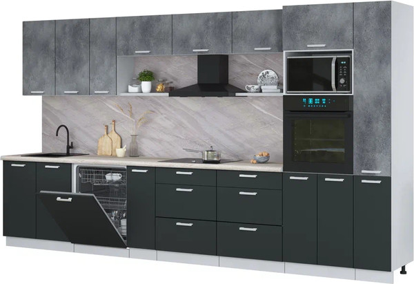 Кухонный гарнитур Интерлиния Мила Лайт 3.8-ПМ1  - фото