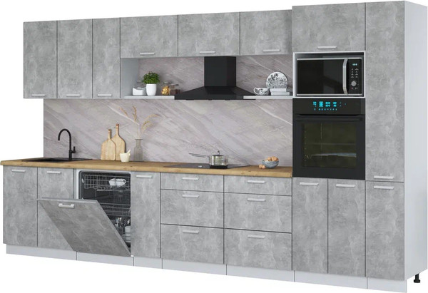 Кухонный гарнитур Интерлиния Мила Лайт 3.8-ПМ1  - фото