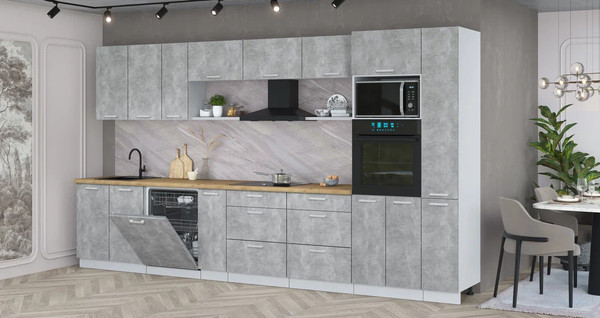 Кухонный гарнитур Интерлиния Мила Лайт 3.8-ПМ1 